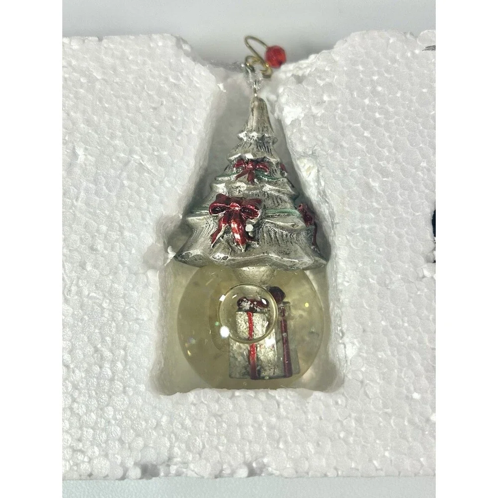 Snow Globe Ornaments Holiday Wishes Set of Three Christmas Tree By Towle